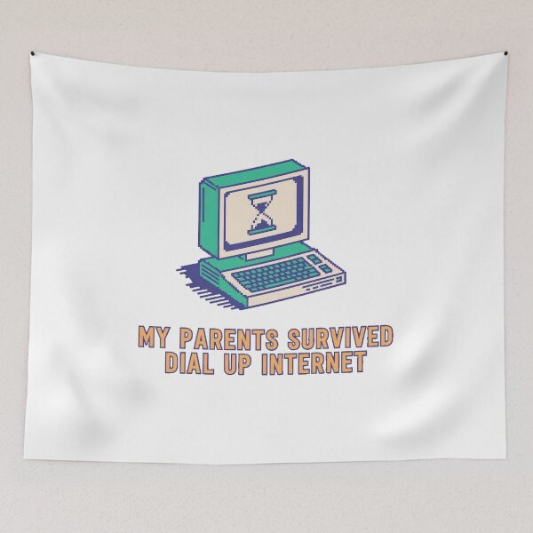 Item preview, My Parents Survived Dial Up Internet Funny Retro 90s Tech Humor Nostalgia T-Shirt designed and sold by SaltyBonesClub.