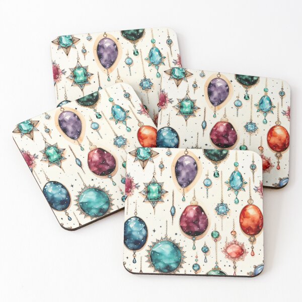 Item preview, Jewelry stones watercolor vector seamless pattern designed and sold by Leylita Design.