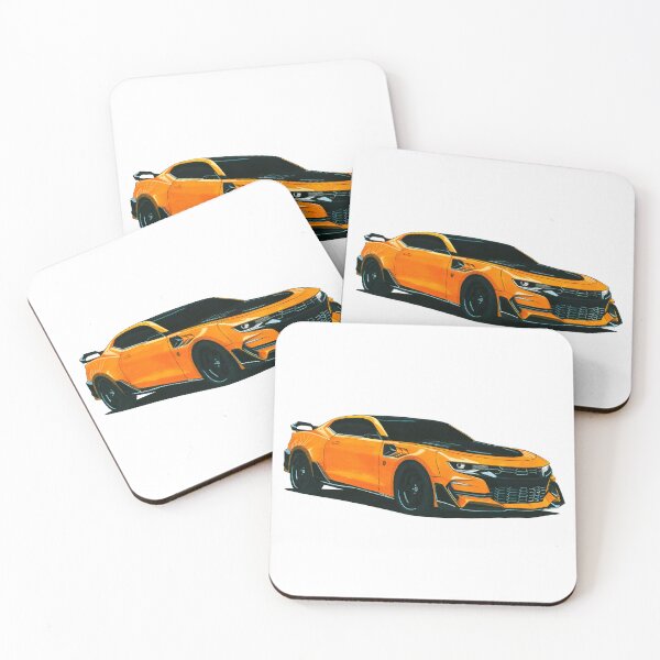 Item preview, Exclusive drawing legendary movie muscle car modified yellow Chevy Camaro V8   designed and sold by Cars23.
