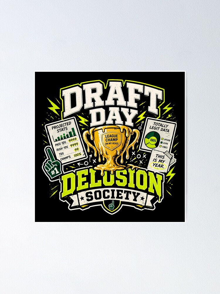 Imagen 1 de 3, Póster con la obra Draft Day Delusion Society, diseñada y vendida por CarlosV.