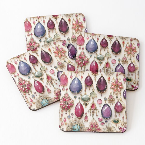 Item preview, Jewelry flowers watercolor vector seamless pattern designed and sold by Leylita Design.