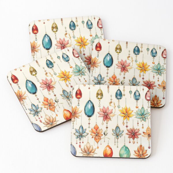 Item preview, Jewelry flowers watercolor vector seamless pattern designed and sold by Leylita Design.