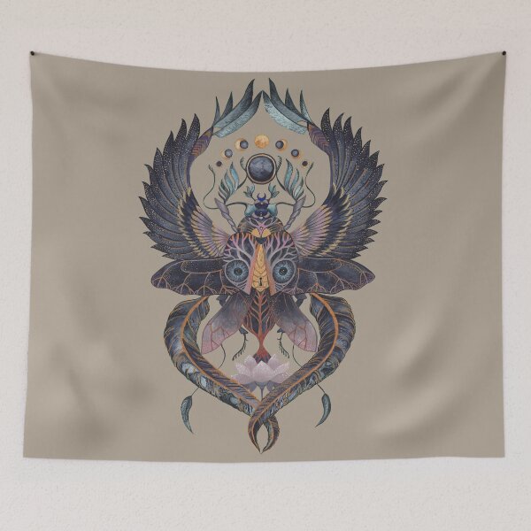 Item preview, Winged Scarab Beetle Good Luck Egyptian Symbol Spiritual Protection Art designed and sold by Ruta.