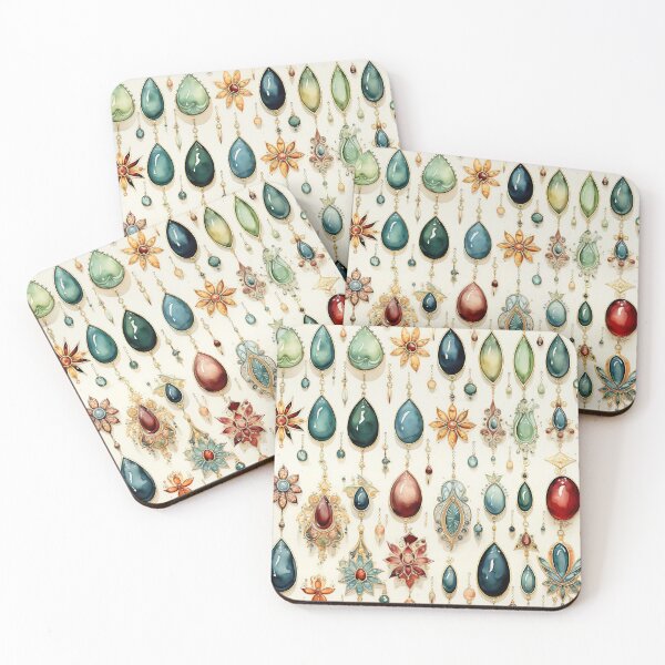 Item preview, Jewelry flowers watercolor vector seamless pattern designed and sold by Leylita Design.