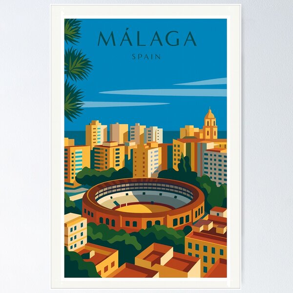Item preview, Málaga Spain Travel Poster Art designed and sold by Beyond Destinations.