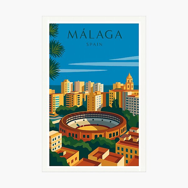 Item preview, Málaga Spain Travel Poster Art designed and sold by Beyond Destinations.