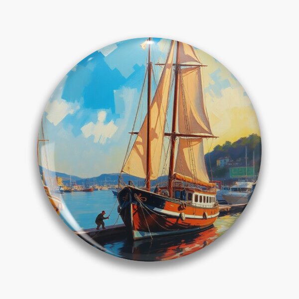 Item preview, A sailing ship in the port of Bellambi Harbour. designed and sold by oldMastersofart.