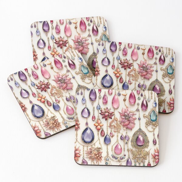 Item preview, Jewelry flowers watercolor vector seamless pattern designed and sold by Leylita Design.