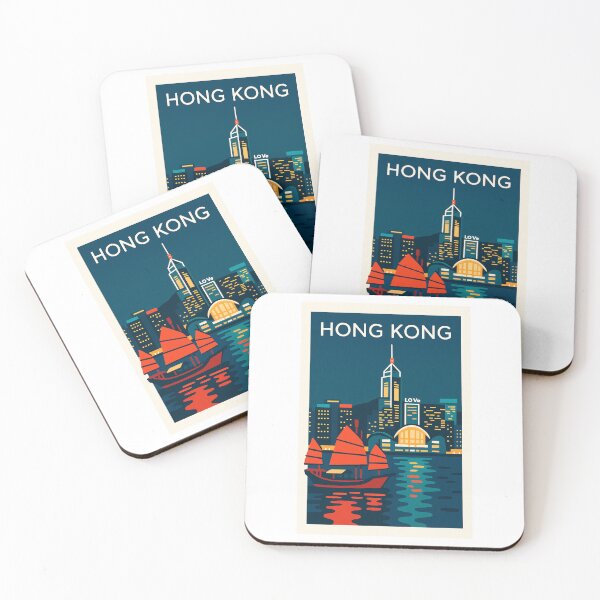 Item preview, Hong Kong Harbor Travel Poster Art designed and sold by Beyond Destinations.