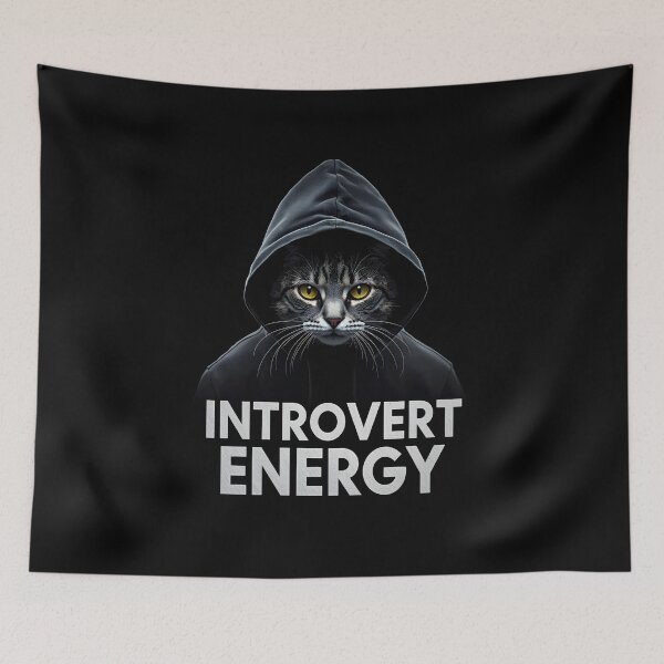 Item preview, Introvert Energy Cat Hoodie Design – Dark Aesthetic Anti Social Cat designed and sold by Kavya Art.