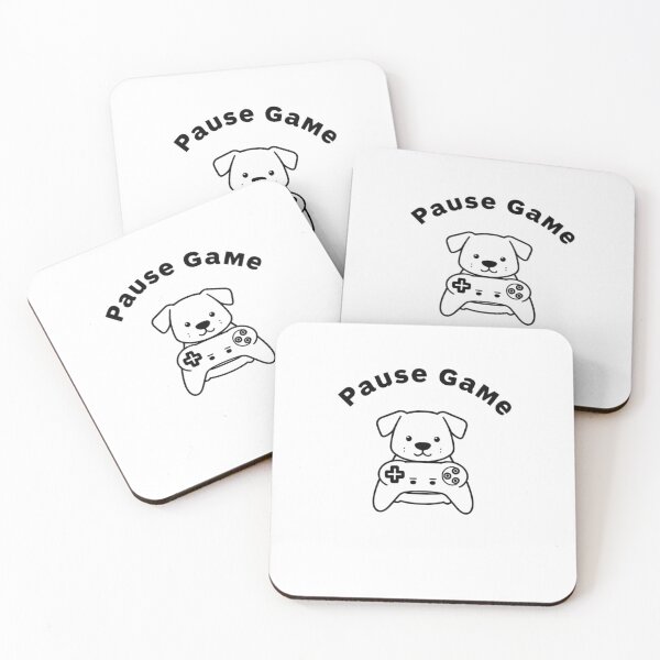 Item preview, Pause Game Pet Me Funny Gamer Puppy Line Art Art designed and sold by artlife4.