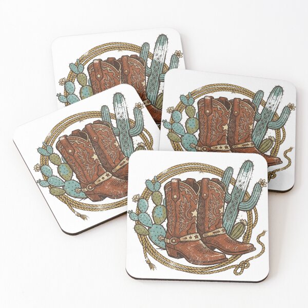 Item preview, Vintage Cowboy Boots & Cactus - Retro Western Desert Aesthetic designed and sold by sunnyrahman.