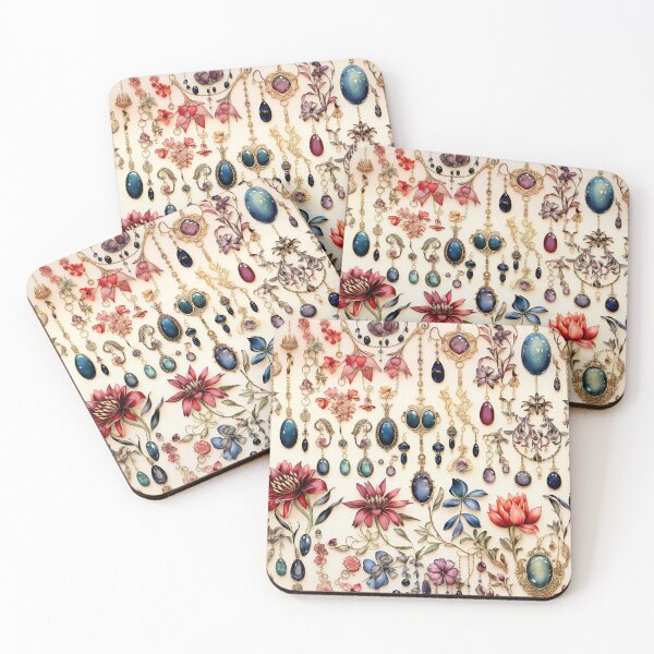 Item preview, Jewelry flowers watercolor vector seamless pattern designed and sold by Leylita Design.