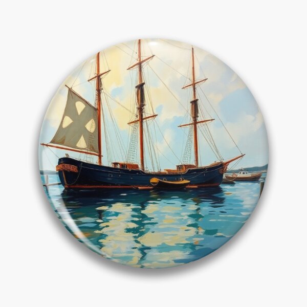 Item preview, A sailing ship in the port of Bermagui Harbour. designed and sold by oldMastersofart.