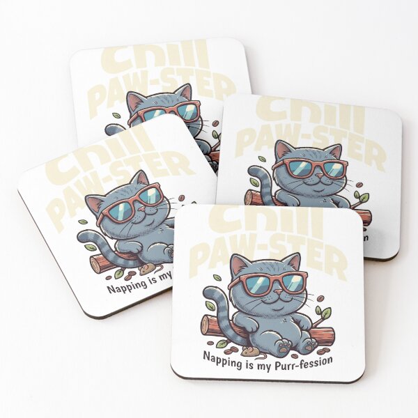 Item preview, Funny Chill Pawster Lazy Napping Cat Pun designed and sold by WelLarsDigitals.