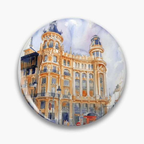 Item preview, Edificio Meneses Madrid – Watercolor Cityscape designed and sold by caracatita75.