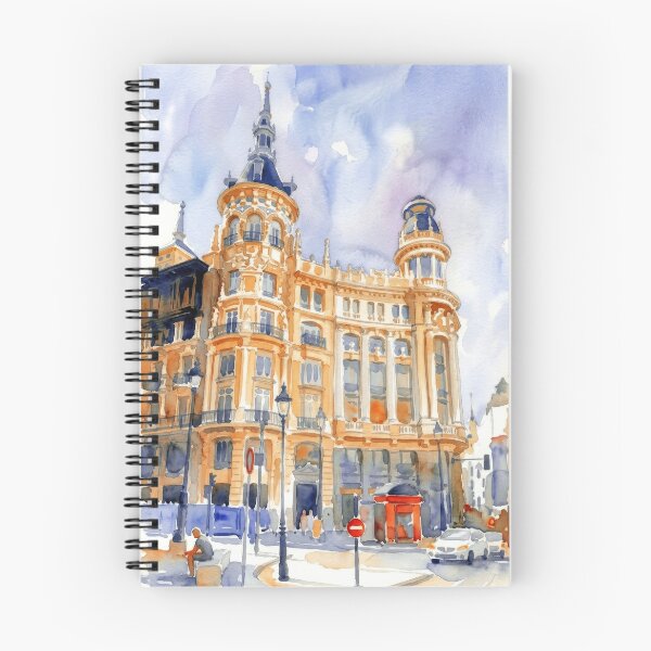 Item preview, Edificio Meneses Madrid – Watercolor Cityscape designed and sold by caracatita75.