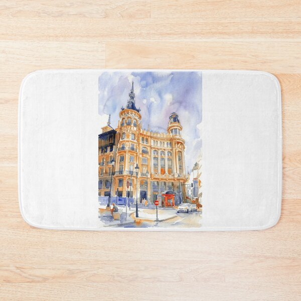 Item preview, Edificio Meneses Madrid – Paisaje urbano en acuarela designed and sold by caracatita75.