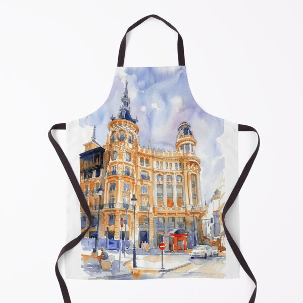 Item preview, Edificio Meneses Madrid – Paisaje urbano en acuarela designed and sold by caracatita75.
