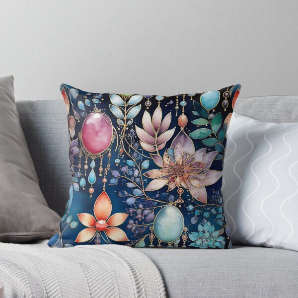 Aperçu de l'œuvre motif vectoriel sans couture aquarelle de fleurs de bijoux créée et vendue par Leylita Design.