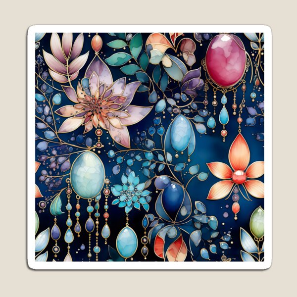 Item preview, Patrón vectorial sin costuras de flores de joyería en acuarela designed and sold by Leylita Design.