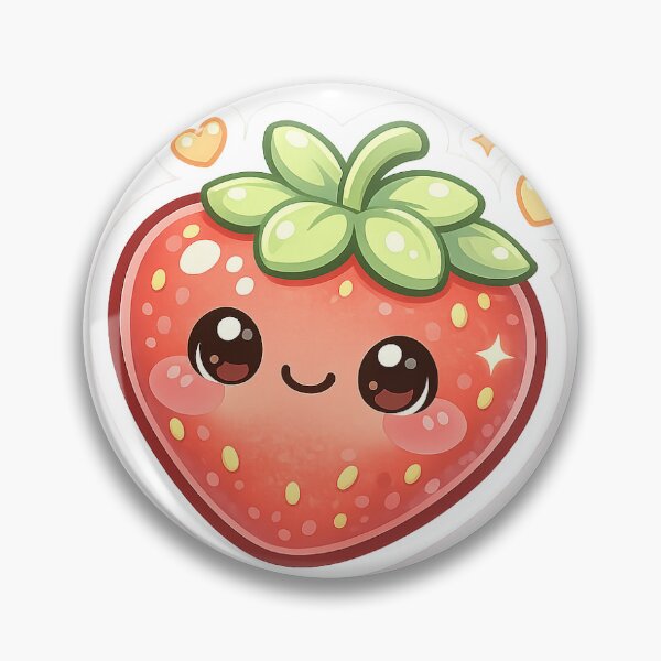 Item preview, Cute Strawberry Face Kawaii Sticker designed and sold by SaphireArt.
