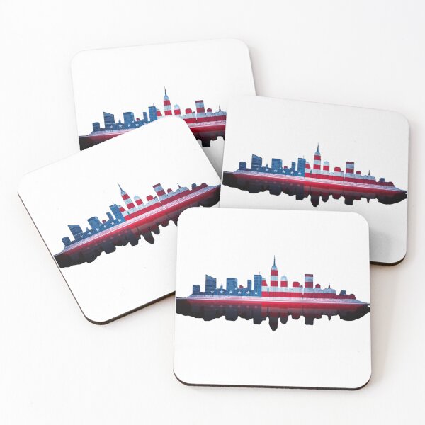 Item preview, Neon City Skyline with Patriotic Glow designed and sold by KapiPrint.