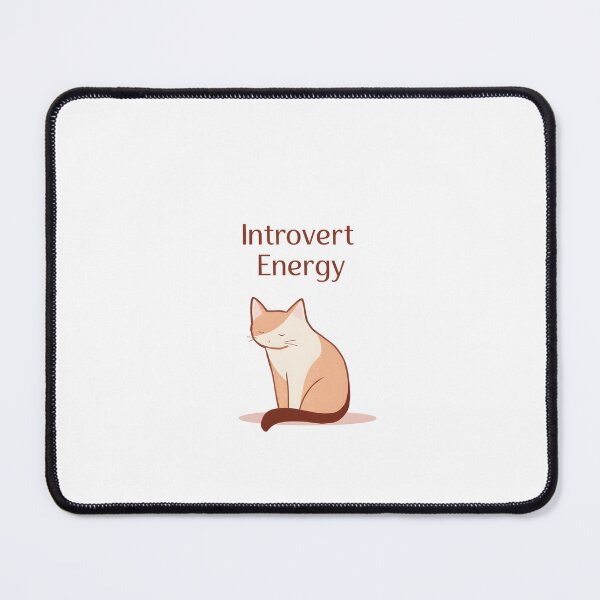 Item preview, Introvert Energy Cat Minimal Design – Calm Quiet Cat Aesthetic designed and sold by Kavya Art.