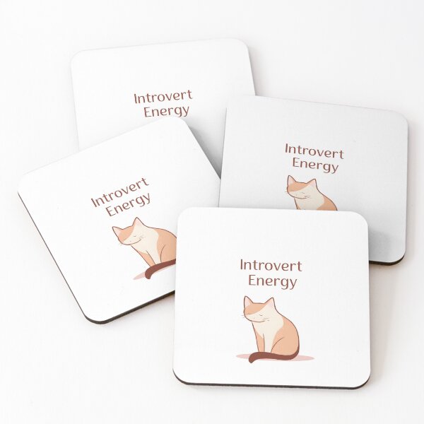 Item preview, Introvert Energy Cat Minimal Design – Calm Quiet Cat Aesthetic designed and sold by Kavya Art.