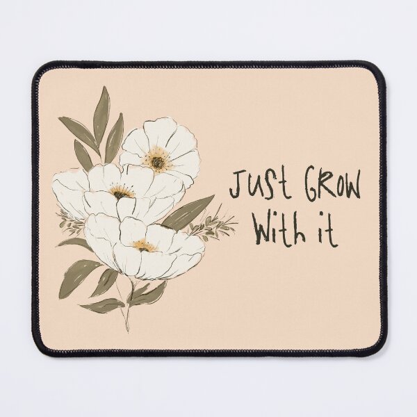Item preview, Whimsical Botanical Affirmation Art 1A – “Just Grow With It” (Square) designed and sold by Claire_Brown.