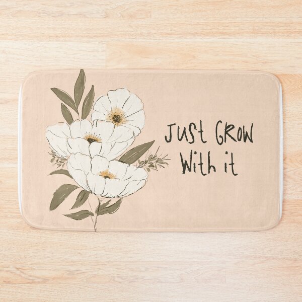 Item preview, Whimsical Botanical Affirmation Art 1A – “Just Grow With It” (Square) designed and sold by Claire_Brown.