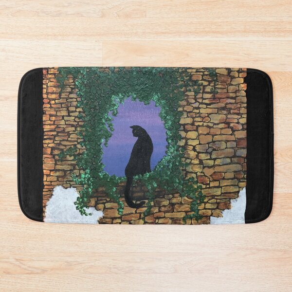 Item preview, Black cat with Mediterranean wall designed and sold by creaphyl28.