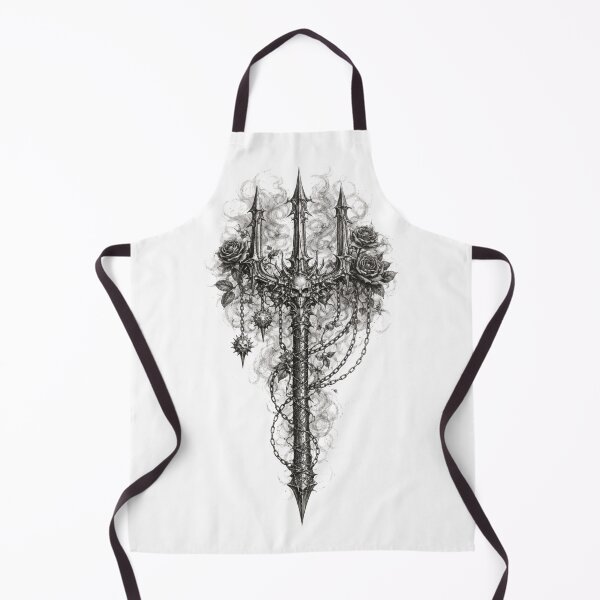 Item preview, Gothic Trident with Demonic Skull — Hand Drawn Dark Pencil Sketch Illustration designed and sold by Mac Sketches.