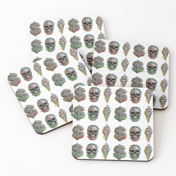 Item preview, Money Skull Ice Cream pattern designed and sold by Glitch Ink.