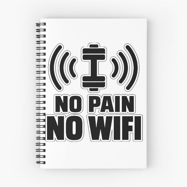 Item preview, No Pain No WiFi Funny Gym Shirt | Workout Humor Fitness Quote | Dumbbell WiFi Design designed and sold by Divakar Fashion.