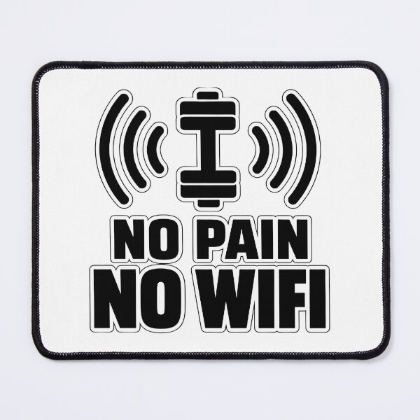 Item preview, No Pain No WiFi Funny Gym Shirt | Workout Humor Fitness Quote | Dumbbell WiFi Design designed and sold by Divakar Fashion.