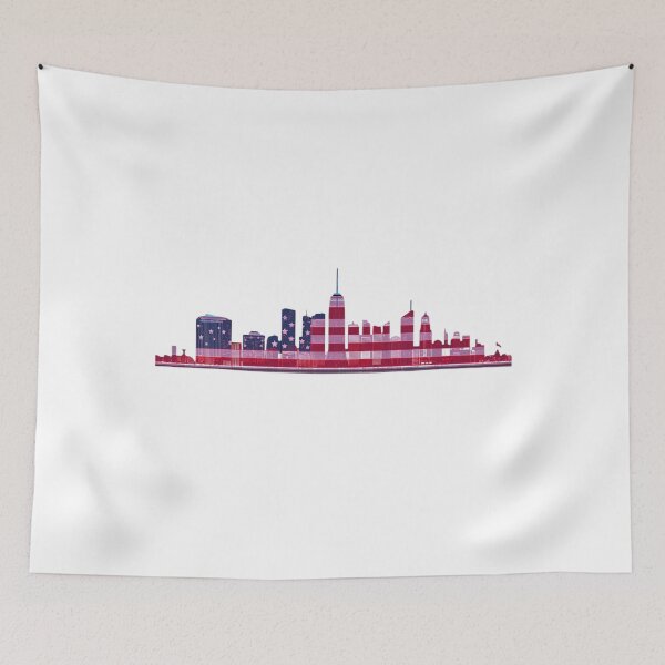 Item preview, Neon City Skyline with Patriotic Glow designed and sold by KapiPrint.