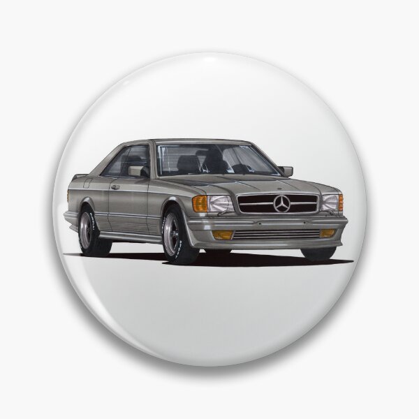 Item preview, Exclusive drawing legendary luxury modified vintage gray car MB 500 W126 SEC Coupe V8 designed and sold by Cars23.