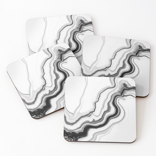 Item preview, Black & White Liquid Marble Art – Minimalist Ink Wave Abstract Print designed and sold by Tamas Das.
