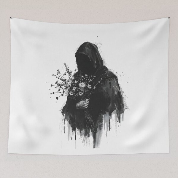 Item preview, Death with a bouquet of flowers designed and sold by uunaa.