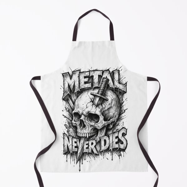 Item preview, Metal Never Dies – Hand Drawn Dark Pencil Skull Illustration designed and sold by Mac Sketches.