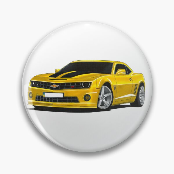 Item preview, Exclusive drawing legendary movie muscle car modified yellow Chevy Camaro SS V8 Coupe designed and sold by Cars23.