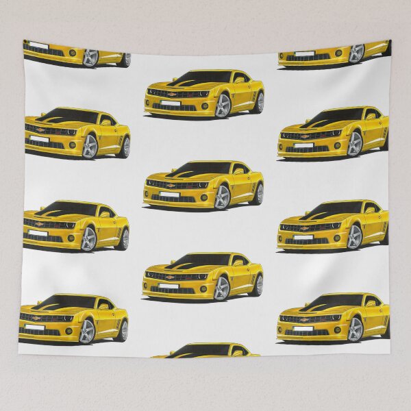 Item preview, Exclusive drawing legendary movie muscle car modified yellow Chevy Camaro SS V8 Coupe designed and sold by Cars23.
