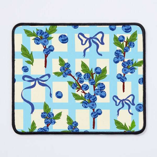 Item preview, Coquette Bows and Blueberries Retro Check Pattern designed and sold by MaiZephyr.