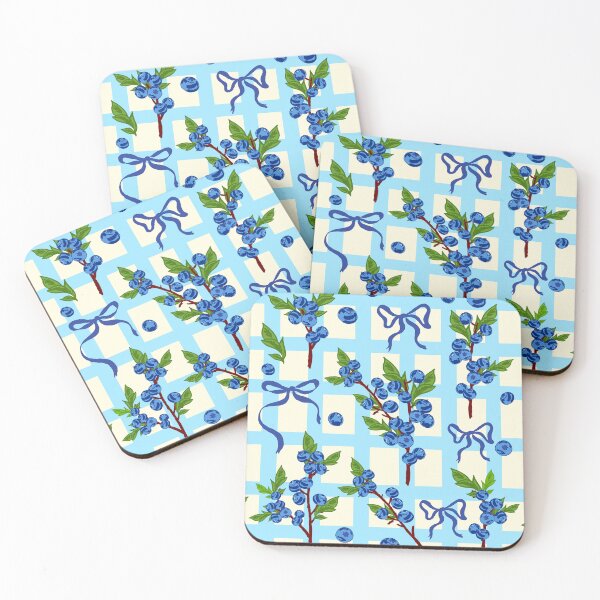 Item preview, Coquette Bows and Blueberries Retro Check Pattern designed and sold by MaiZephyr.