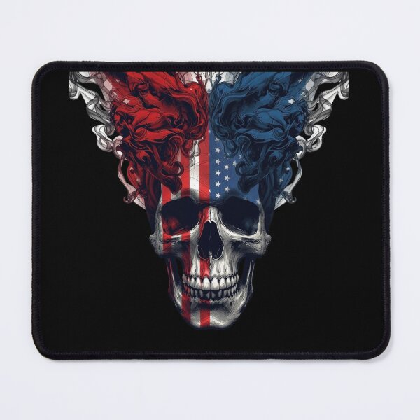 Item preview, Abstract Skull with Patriotic Smoke Flow designed and sold by KapiPrint.