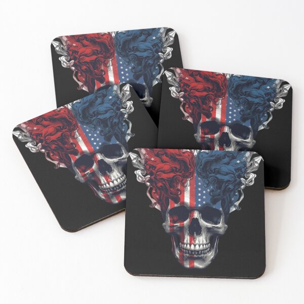 Item preview, Abstract Skull with Patriotic Smoke Flow  designed and sold by KapiPrint.
