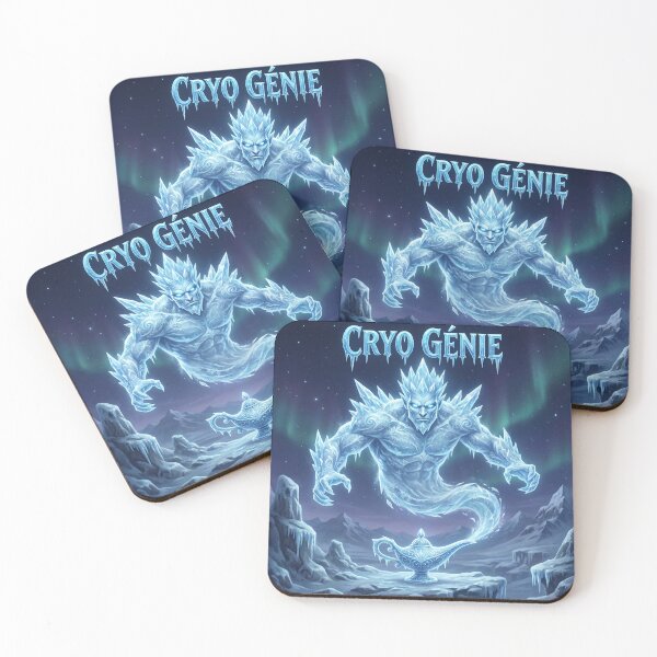Item preview, Cryo Genie – Mystical Ice Genie in an Arctic Landscape designed and sold by WordPlayStudio.