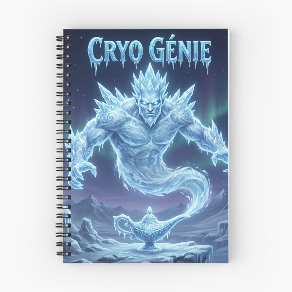 Item preview, Cryo Genie – Mystical Ice Genie in an Arctic Landscape designed and sold by WordPlayStudio.