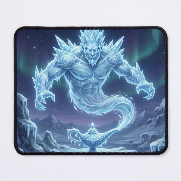 Item preview, Cryo Genie – Mystical Ice Genie in an Arctic Landscape designed and sold by WordPlayStudio.